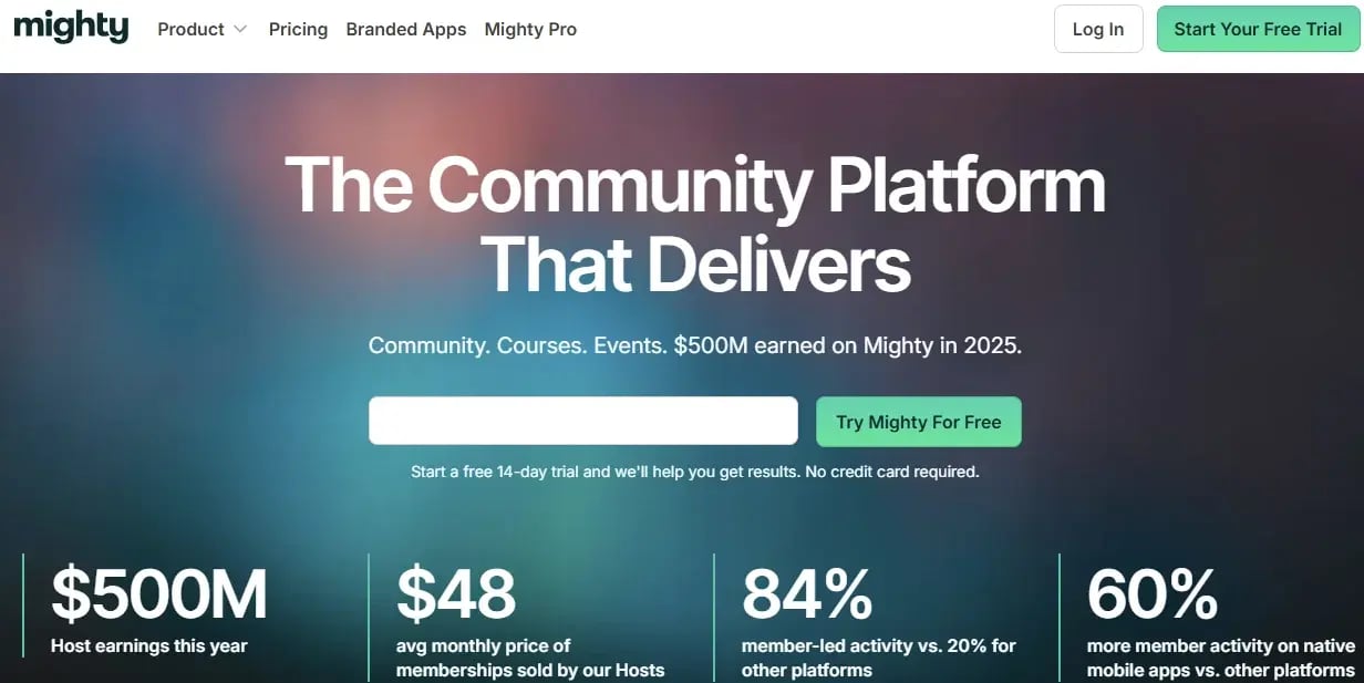 Mighty Networks Homepage