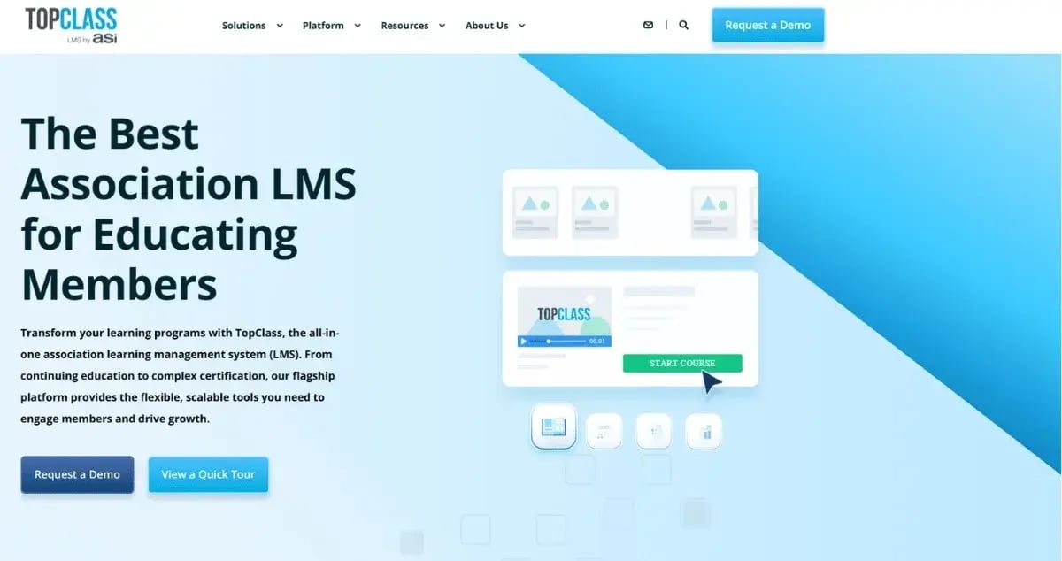 TopClass LMS Homepage